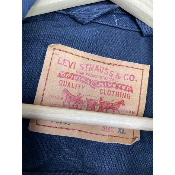 Levi's Blue Denim 100% Cotton Button Front Jacket Men's Size X-Large XL - Picture 5 of 8